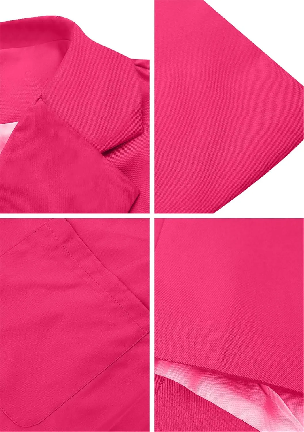 WIWIQS Women Blazer Lapel Solid Color Casual Loose Office Coat with Pockets Long Sleeve Slim Work Jacket