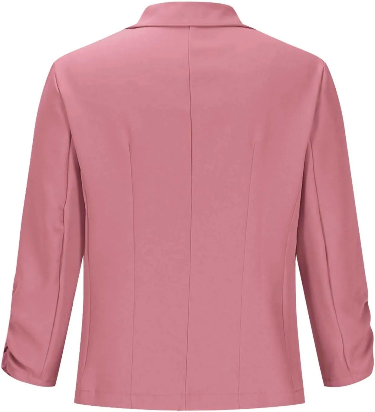 Women 3/4 Sleeve Blazer Casual Open Front Notched Collar Button Jackets Dressy Work Office Suit Jackets Outerwear