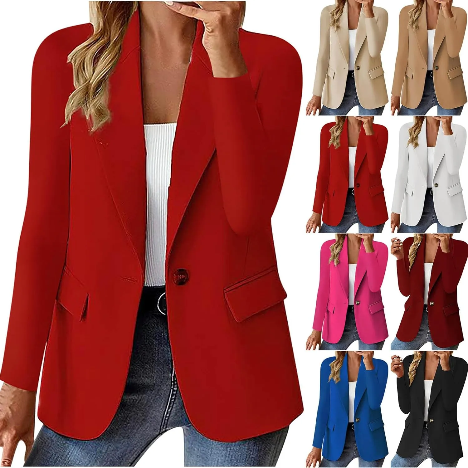 Women Blazer Casual Loose Lightweigth Open Front Summer Jackets Long Sleeve Work Office Jacket Blazer Outfits