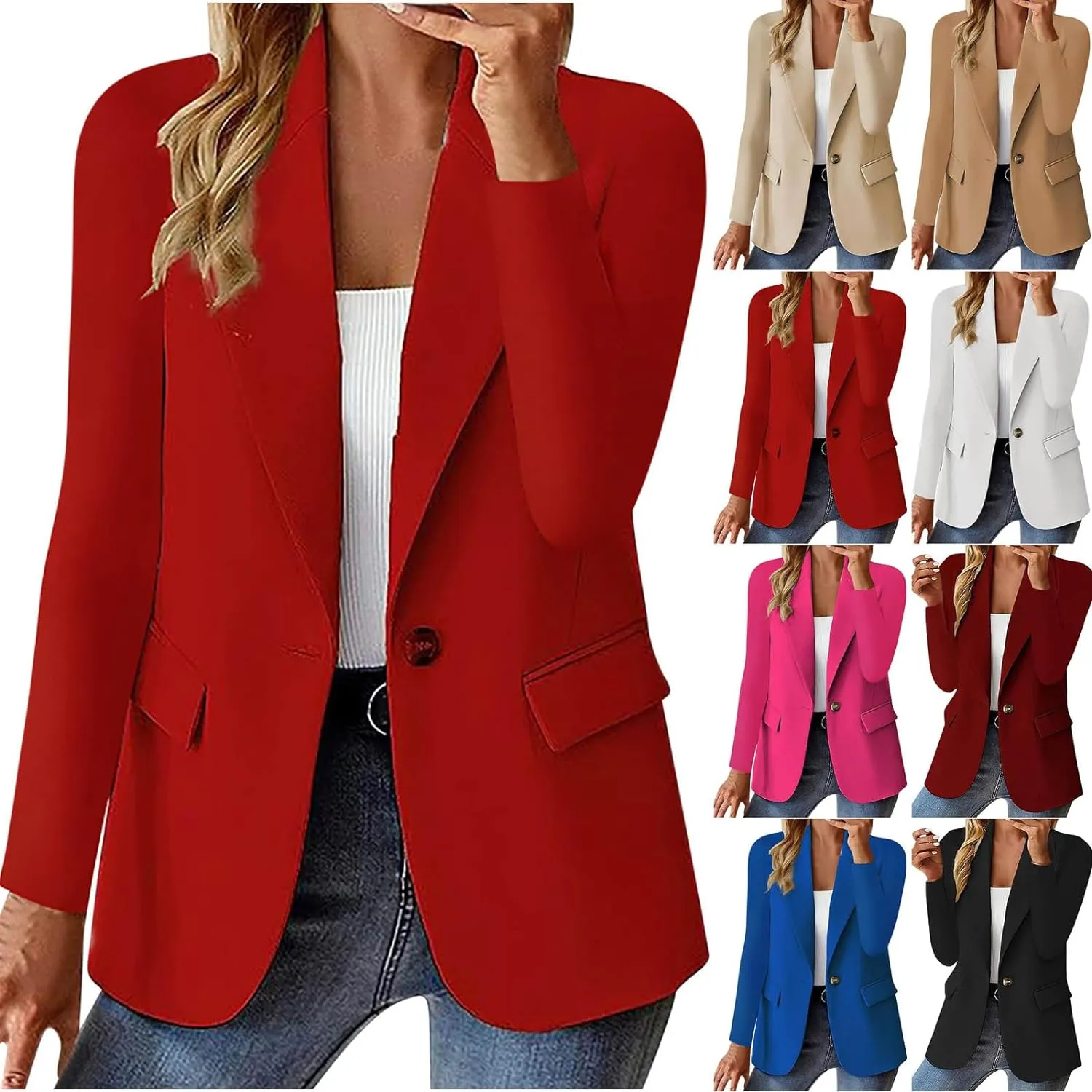 Women Blazer Casual Loose Lightweigth Open Front Summer Jackets Long Sleeve Work Office Jacket Blazer Outfits