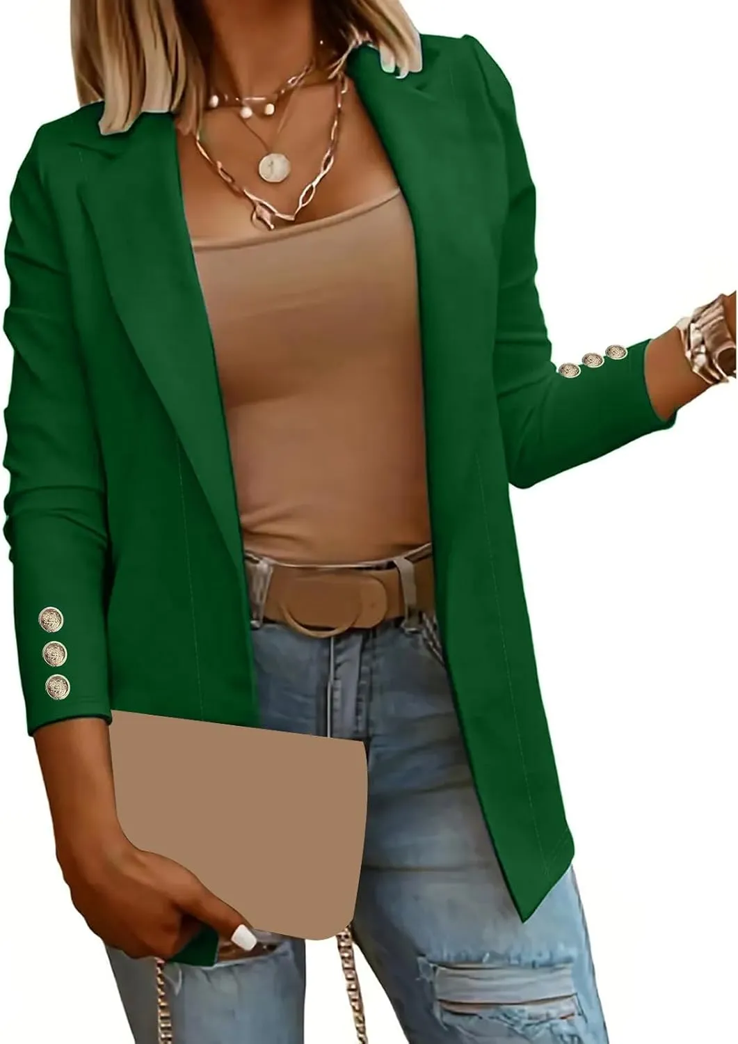 Women Business Casual Blazer Professional Work Suit Jacket Lightweight Work Office Open Front Blazer Jacket Clothes