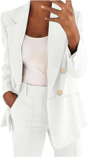 Women Casual Blazer Work Office Open Front Long Sleeve Suit Jacket Blazers for Women Business Casual