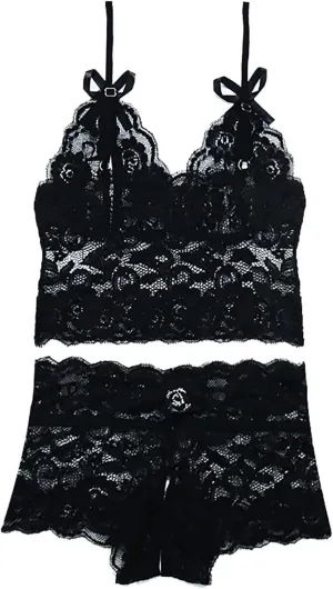 Women Lace Lingerie Lingerie Set Two Piece Lace Bra and Panty Set Bralette Slimming Corset Lingerie Sexy Night Soft