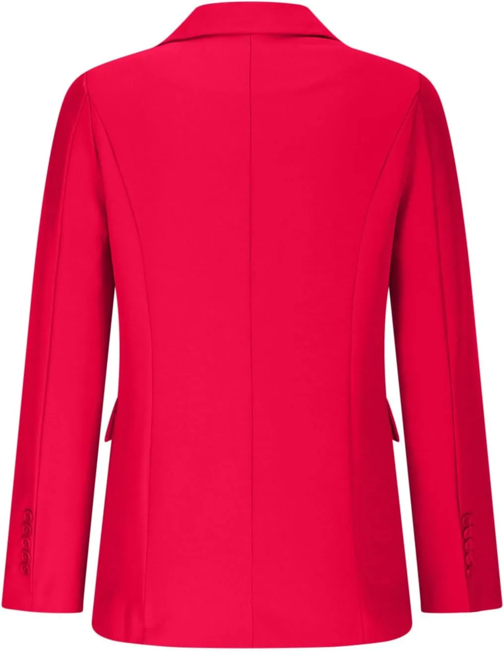 Women Padded Shoulder Blazers Fall Button Open Front Business Casual Suit Jackets Long Sleeve Lapel Office Outwear