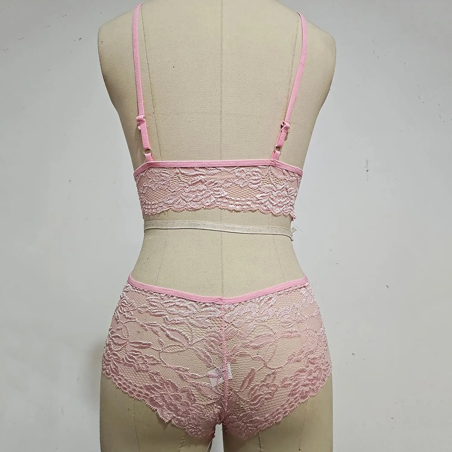 Women Plus Size Lingerie Corset, Lace Floral Bralette Bra Two Piece Underwear, Sexy Sets G-String Lace Bra and Panty Set Push Up Two Piece Lingerie