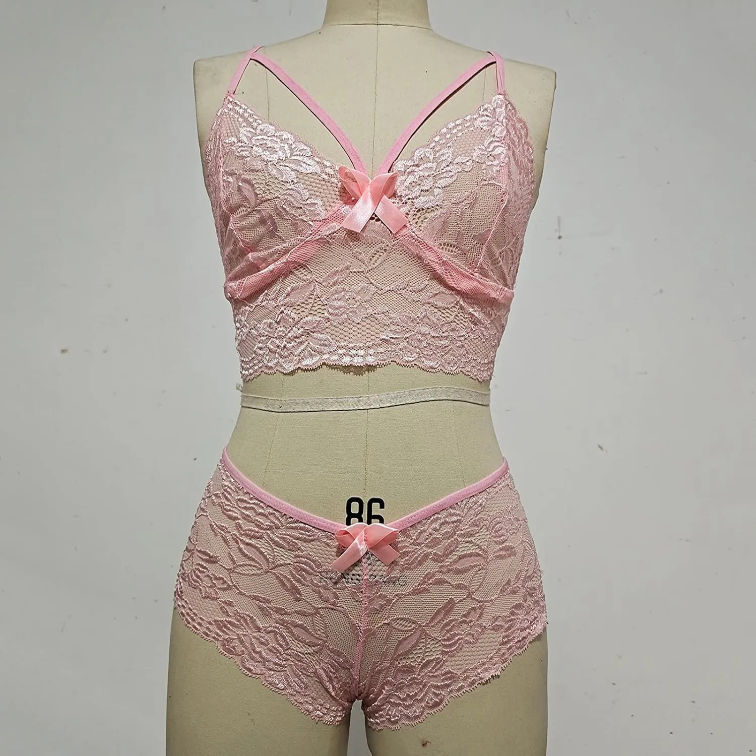 Women Plus Size Lingerie Corset, Lace Floral Bralette Bra Two Piece Underwear, Sexy Sets G-String Lace Bra and Panty Set Push Up Two Piece Lingerie