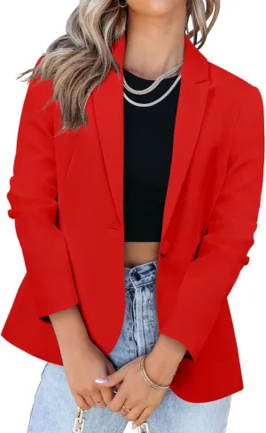 Womens Blazer Long Sleeve Work Office Jacket Blazer Casual Loose Lightweigth Summer Open Front Suit Jackets Outfit