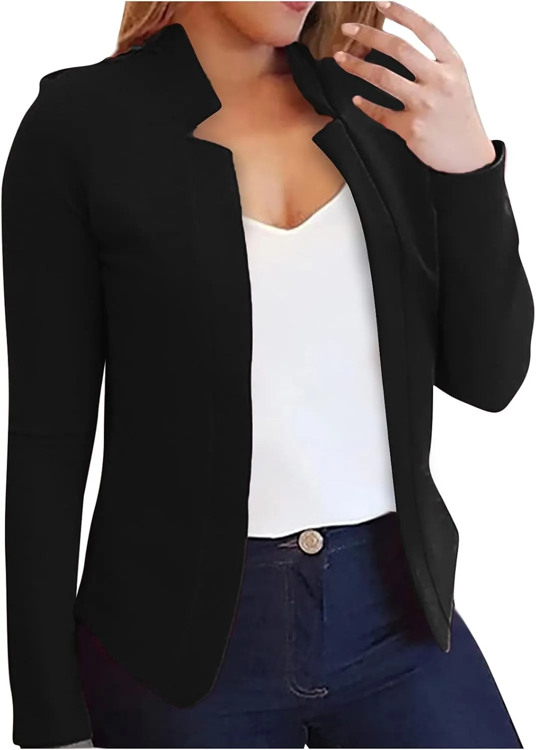 Womens Blazers Casual Fall Open Front Long Sleeve Work Office Outfit 2023 Office Bussiness Jacket Cardigans