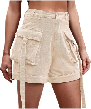 Womens Cargo Shorts High Waisted Wide Leg Shorts Stylish Fashion Streetwear Relaxed Fit Sexy Shorts with Multi Pocket