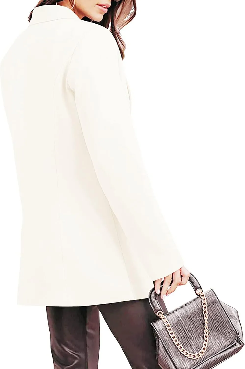 Womens Casual Bussiness Blazer Loose Long Sleeve Spring Summer Jackets Open Front Lapel Work Office Blazers Tops