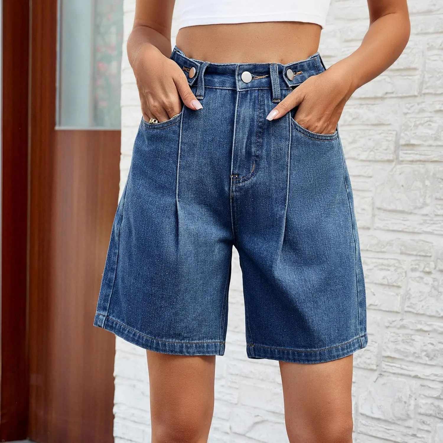 Womens Casual Shorts Bermuda Leopard Print High Waisted Wide Leg Shorts Relaxed Fit Lightweight Shorts with Pocket