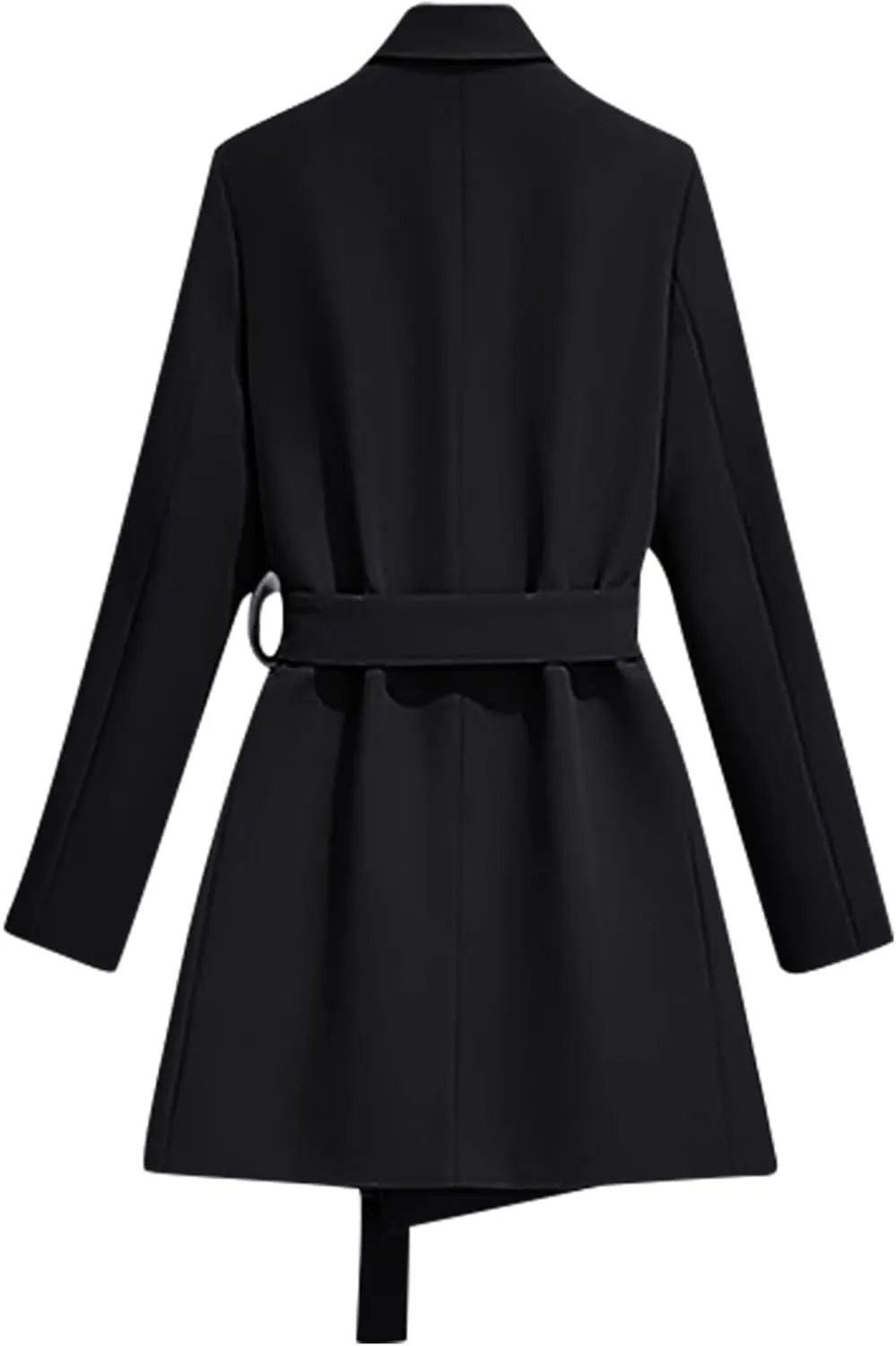Womens Dressy Blazer Dress Casual Elegant Long Sleeve Lapel Formal Work Office Long Suit Strappy Belt Coat Jackets