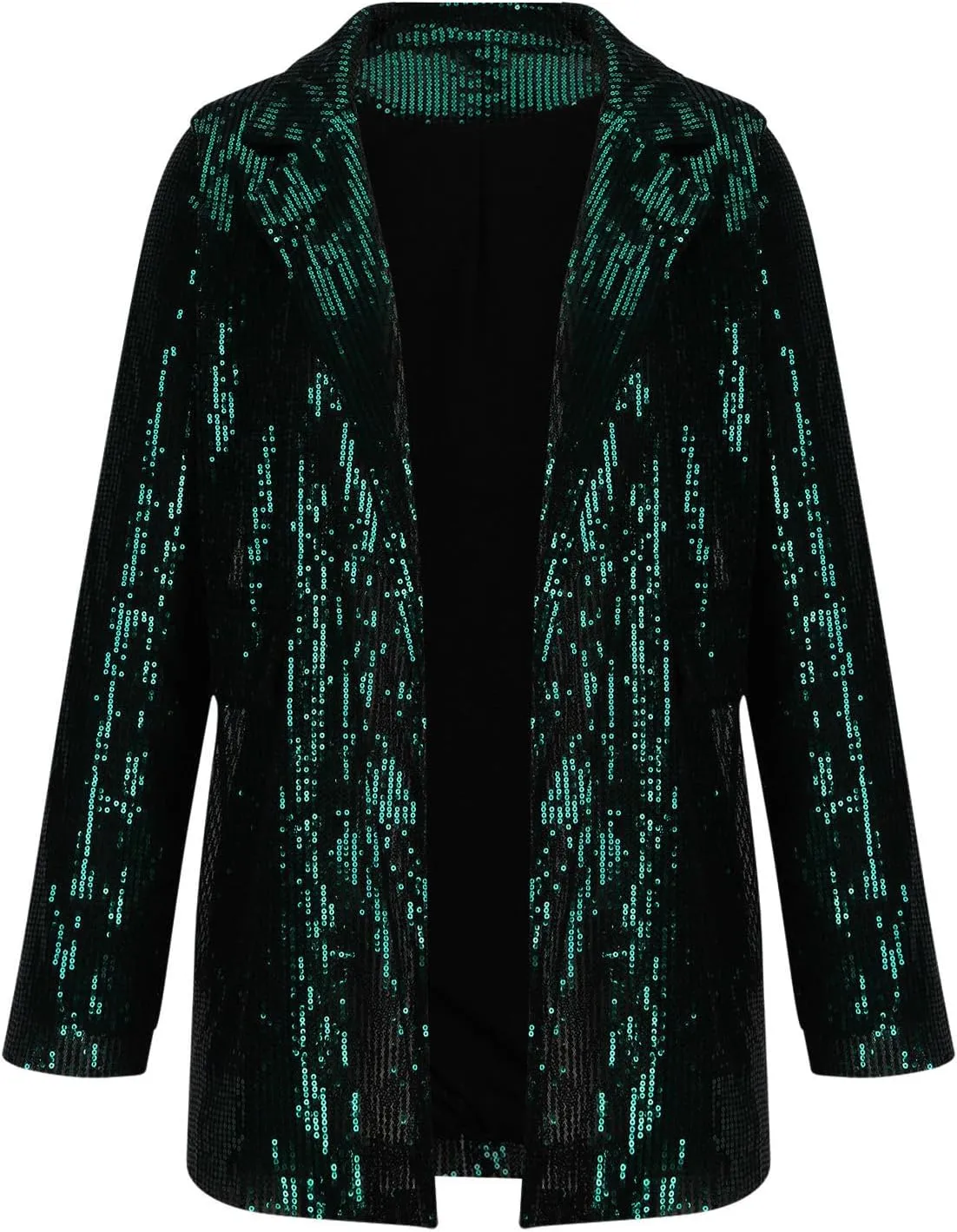 Women's Fashion Shiny Blazer Sequins Print Long Sleeve Blazer Jacket Oversized Fall Solid Color Blazer Suit Cardigan