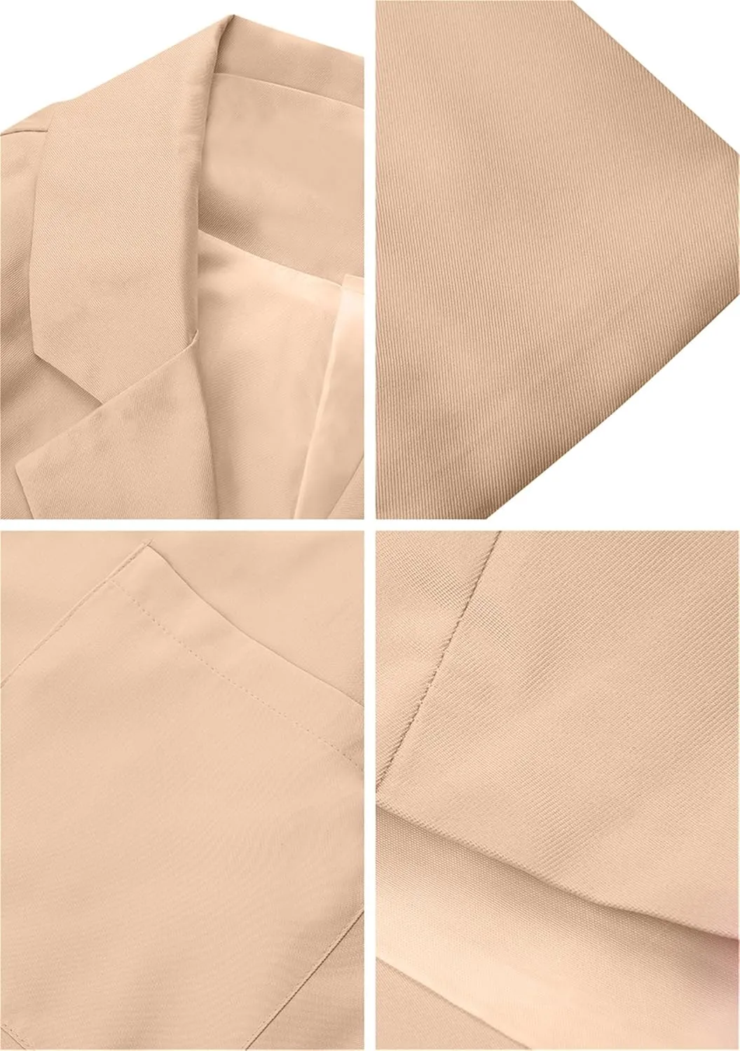 Womens Lapel Open Front Blazer Jackets Fall Long Sleeve Casual Work Office Blazers Jacket Suit