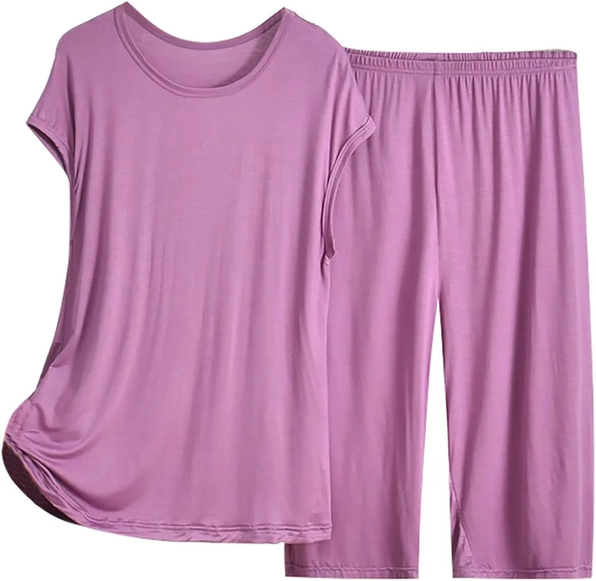 Womens Pajama Set 2 Piece Women's Casual Shorts Short Sleeve Print T-Shirt Sleepwear Nightwear Set Lounge Sets