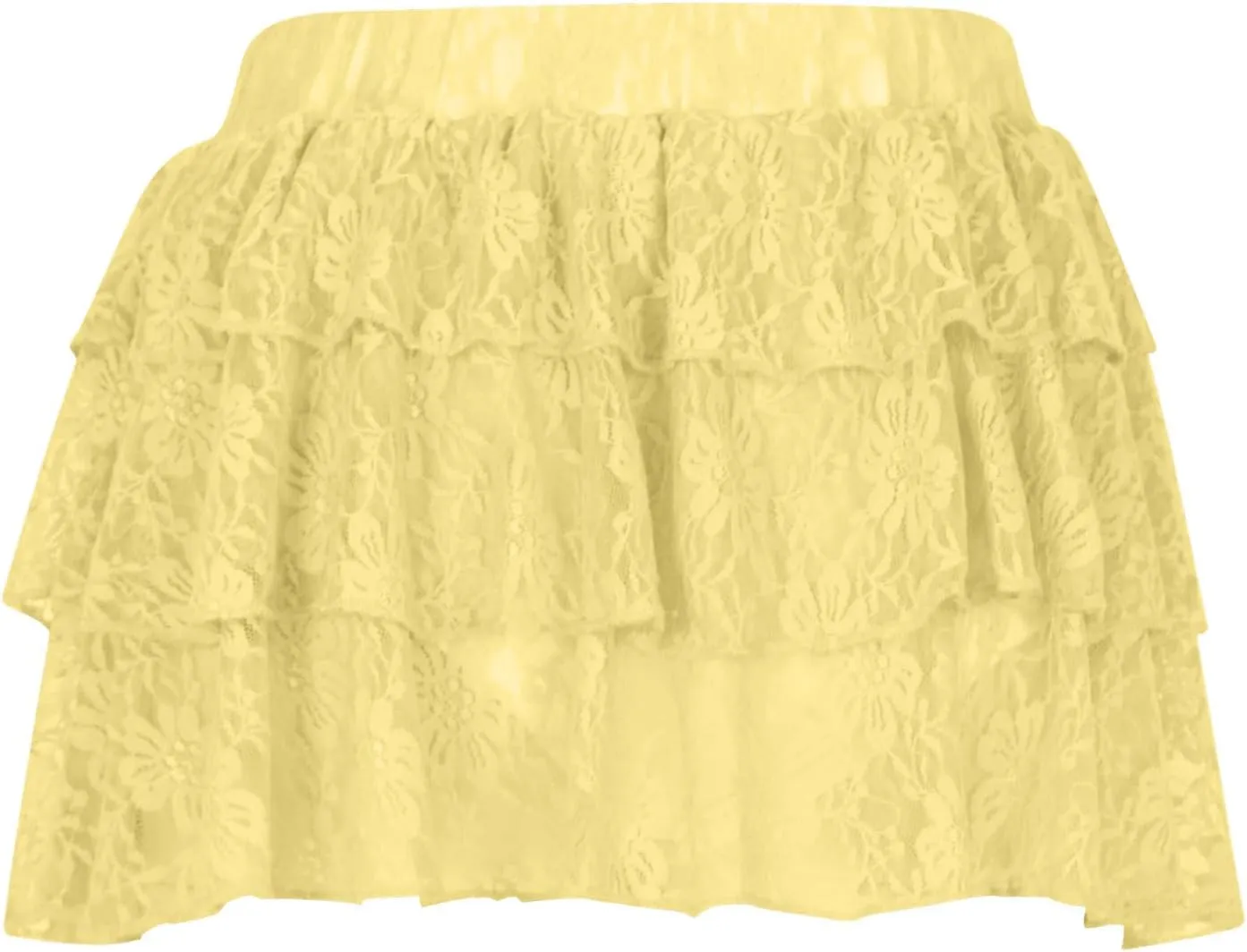 Womens Pleated Mini Skirt Sexy Lace Ruffle Low Rise Layered Skirt Y2k Pleated Flowy Short Underskirt Party Streetwear