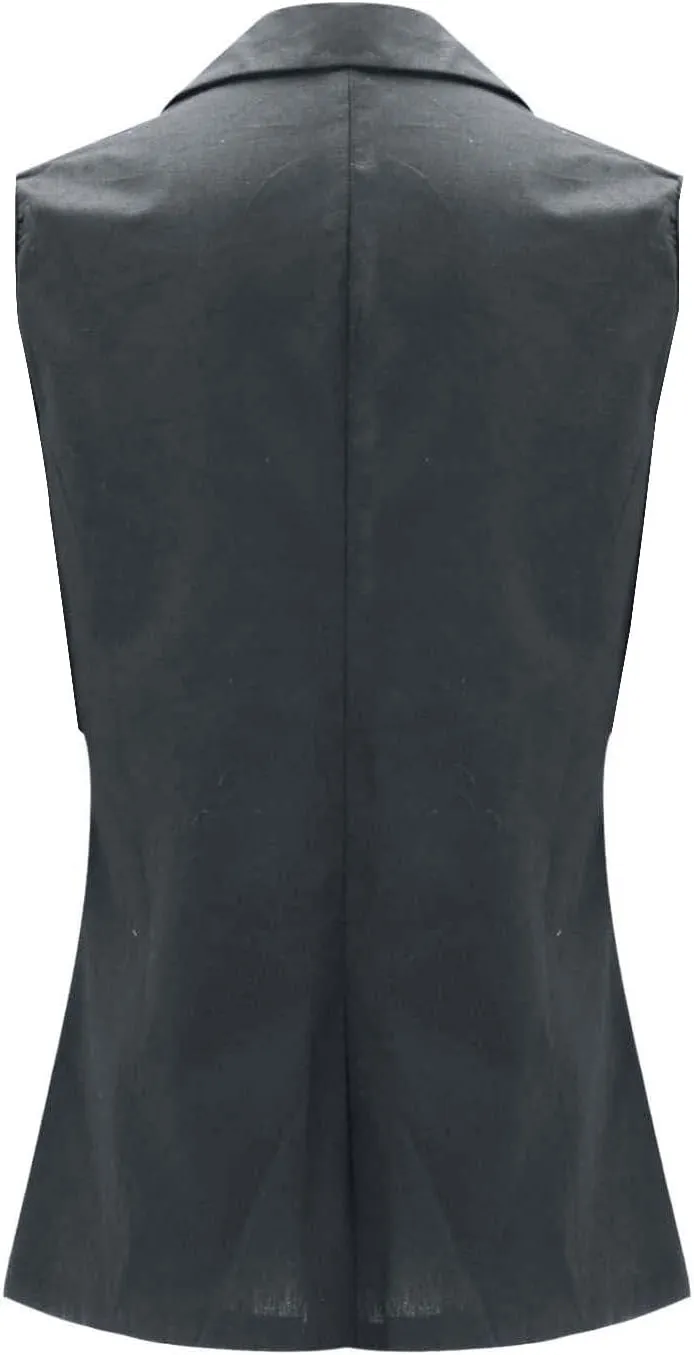 Womens Sleeveless Vest Casual Business Blazer Vest Open Front Single Button Blazers Work Office Summer Jacket