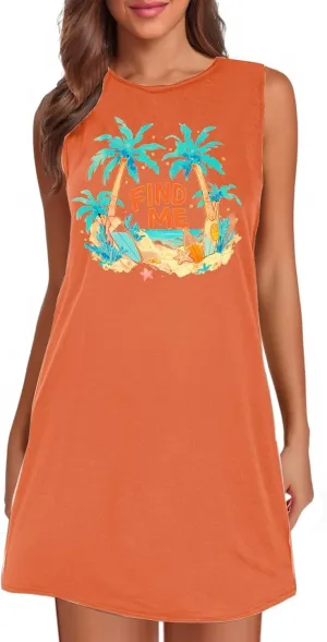 Women's Summer Beach Style Patterned Sleeveless Casual Dress Dress Plus Size 3X