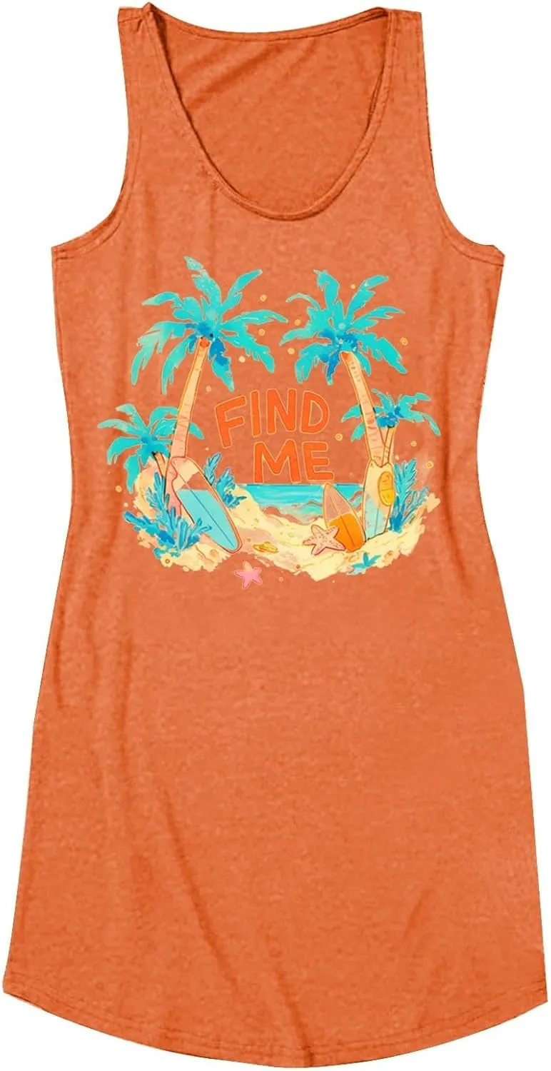 Women's Summer Beach Style Patterned Sleeveless Casual Dress Dress Plus Size 3X