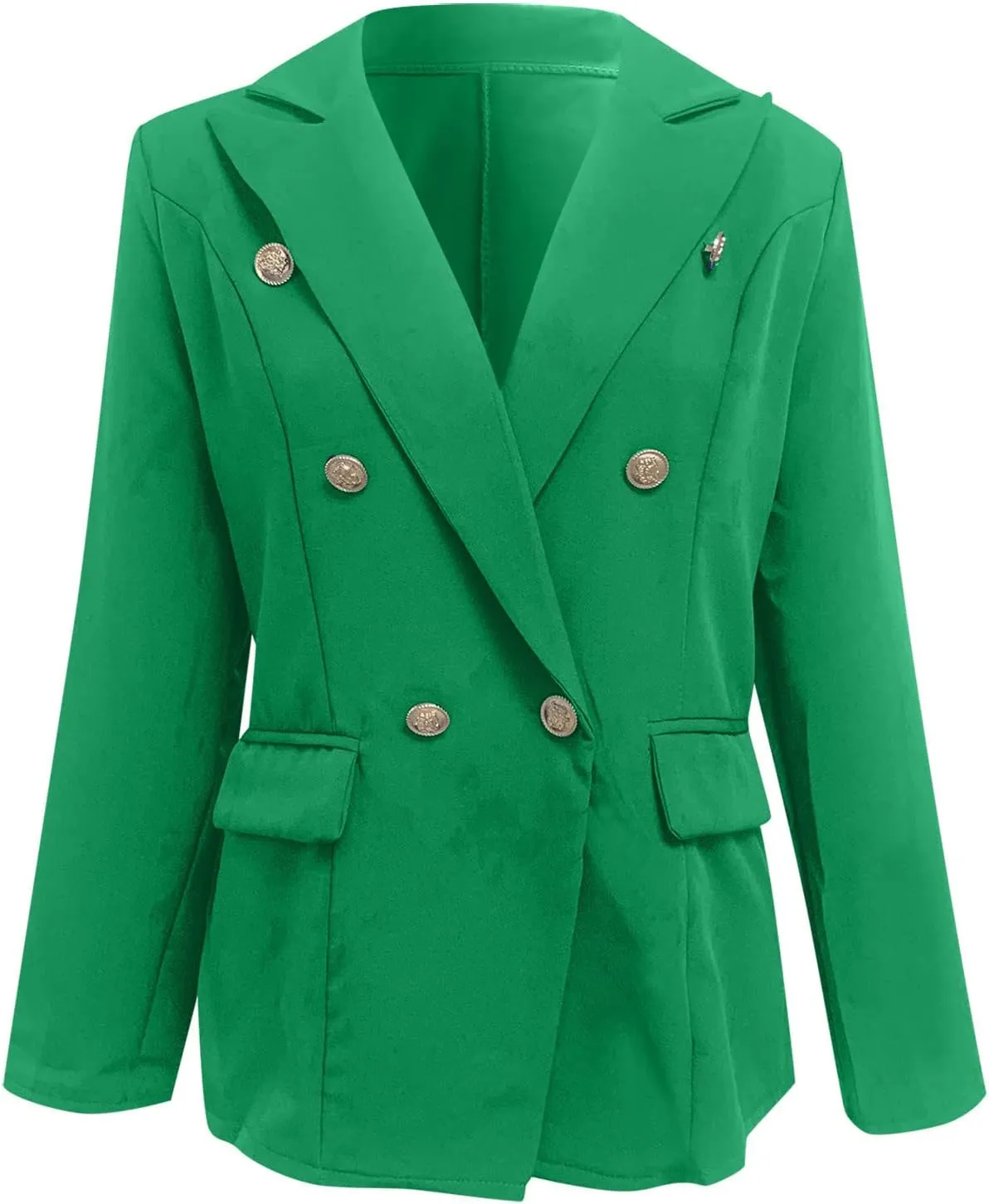 Women's Summer Blazer Button Long Sleeve Pocket Lapel Elegant Trendy Elegant Comfort Fit Fashion Lightweight