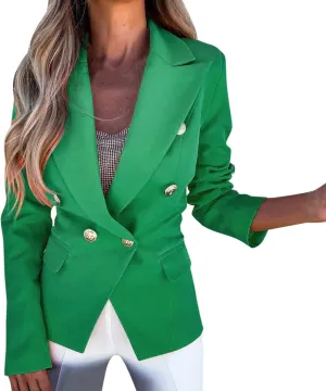 Women's Summer Blazer Button Long Sleeve Pocket Lapel Elegant Trendy Elegant Comfort Fit Fashion Lightweight