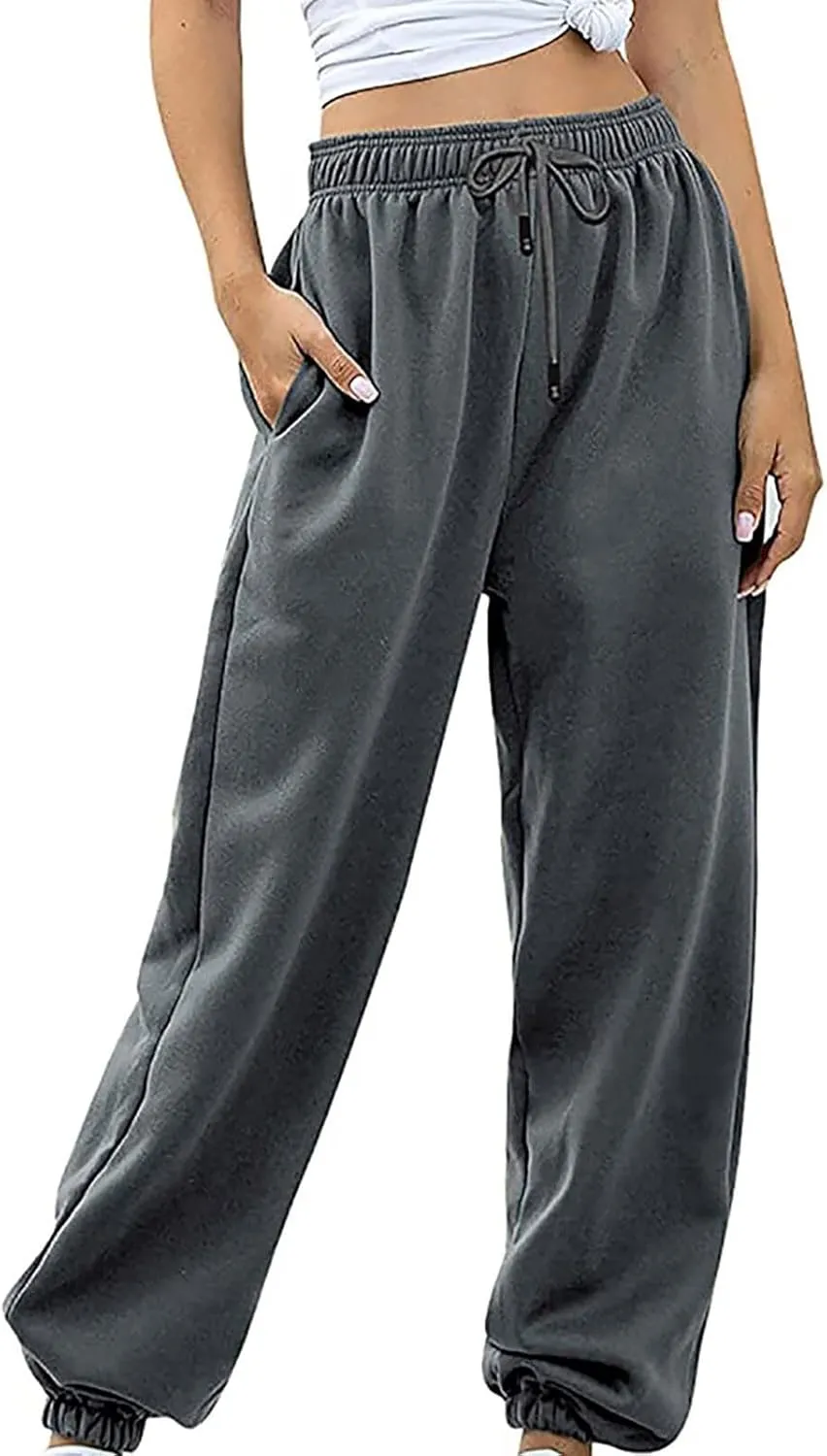 Womens Sweatpants 2024,High Waisted Baggy Sweatpants Joggers Sport Active Workout Jogger Pants with Pockets Trousers