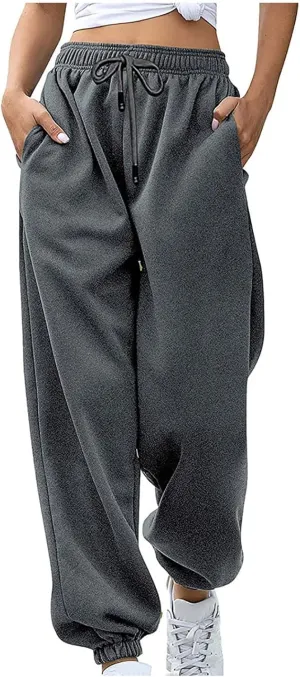 Womens Sweatpants 2024,High Waisted Baggy Sweatpants Joggers Sport Active Workout Jogger Pants with Pockets Trousers