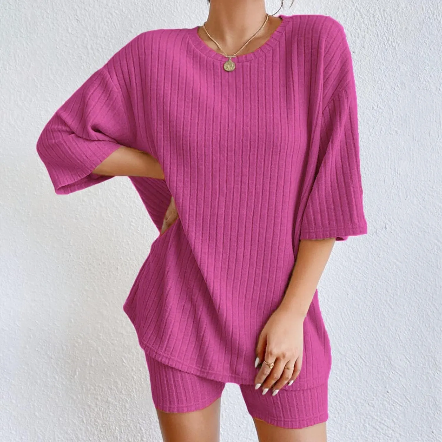 Women's Two Piece Summer Outfits Sweater Set 2025 Travel Resort Wear Sleeveless Casual Knit Lounge Sets