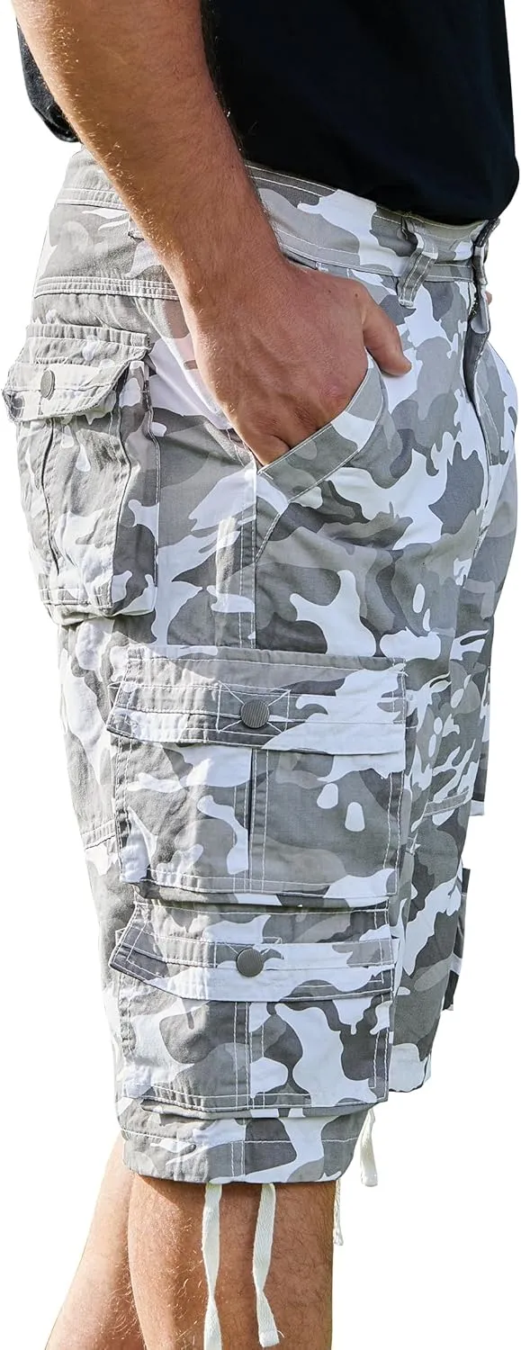 YGREYG Mens Cargo Shorts Long Capri Below The Knee Shorts 3/4 Relaxed Fit Long Shorts with Pockets