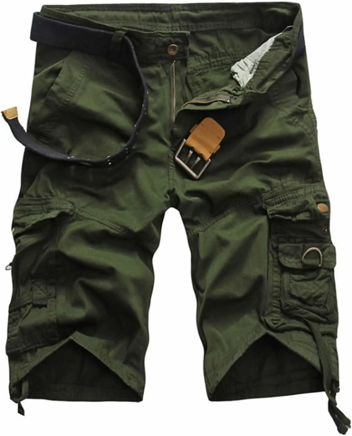 Zeiyignr Mens Multi-Pocket Cargo Shorts Big and Tall Casual Cotton Shorts Relaxed Fit Twill Outdoor Hiking Tactical Shorts