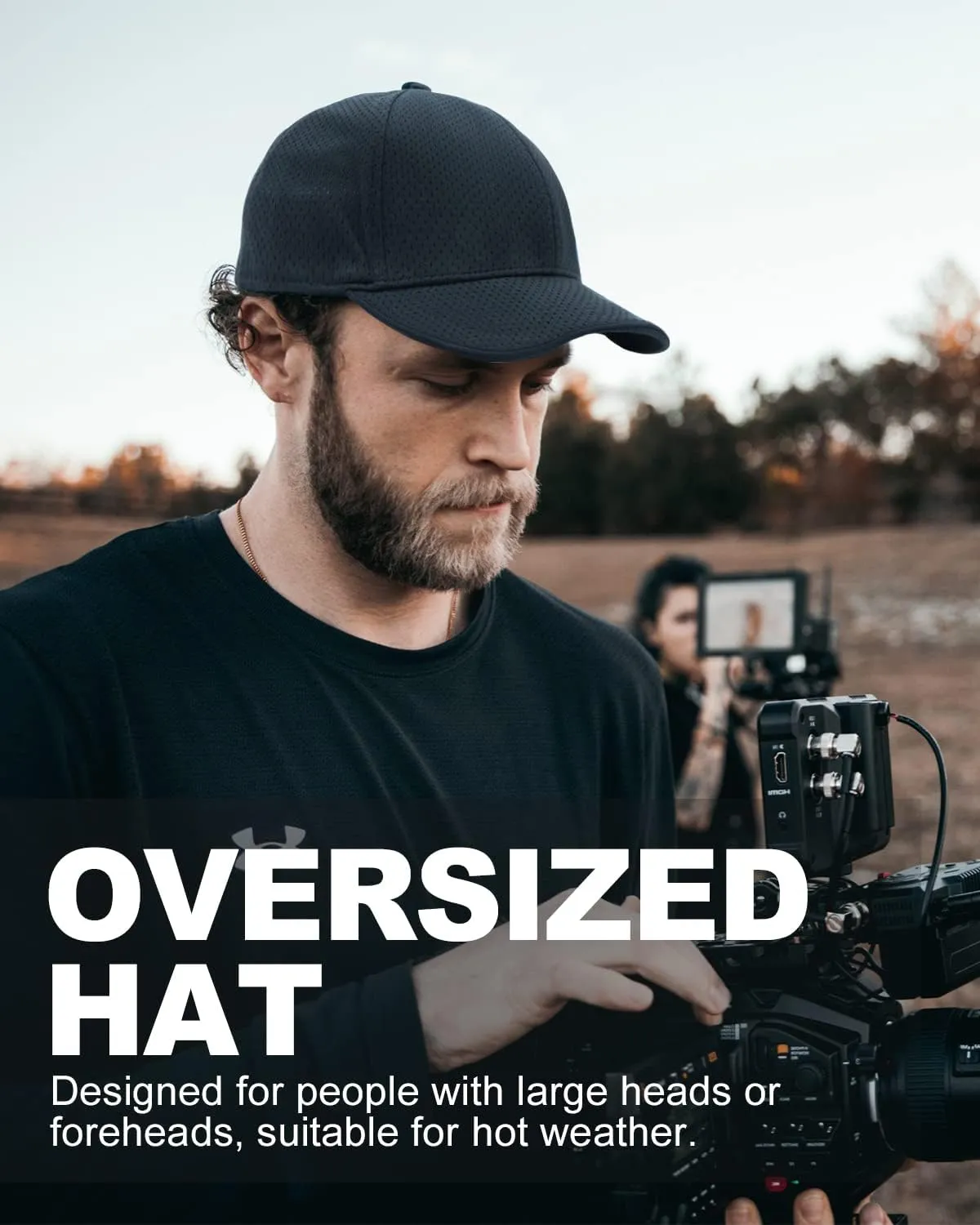 Zylioo XXL Oversize Baseball Mesh Cap,Large Structured Dad Cap,Adjustable Breathable Summer Hat