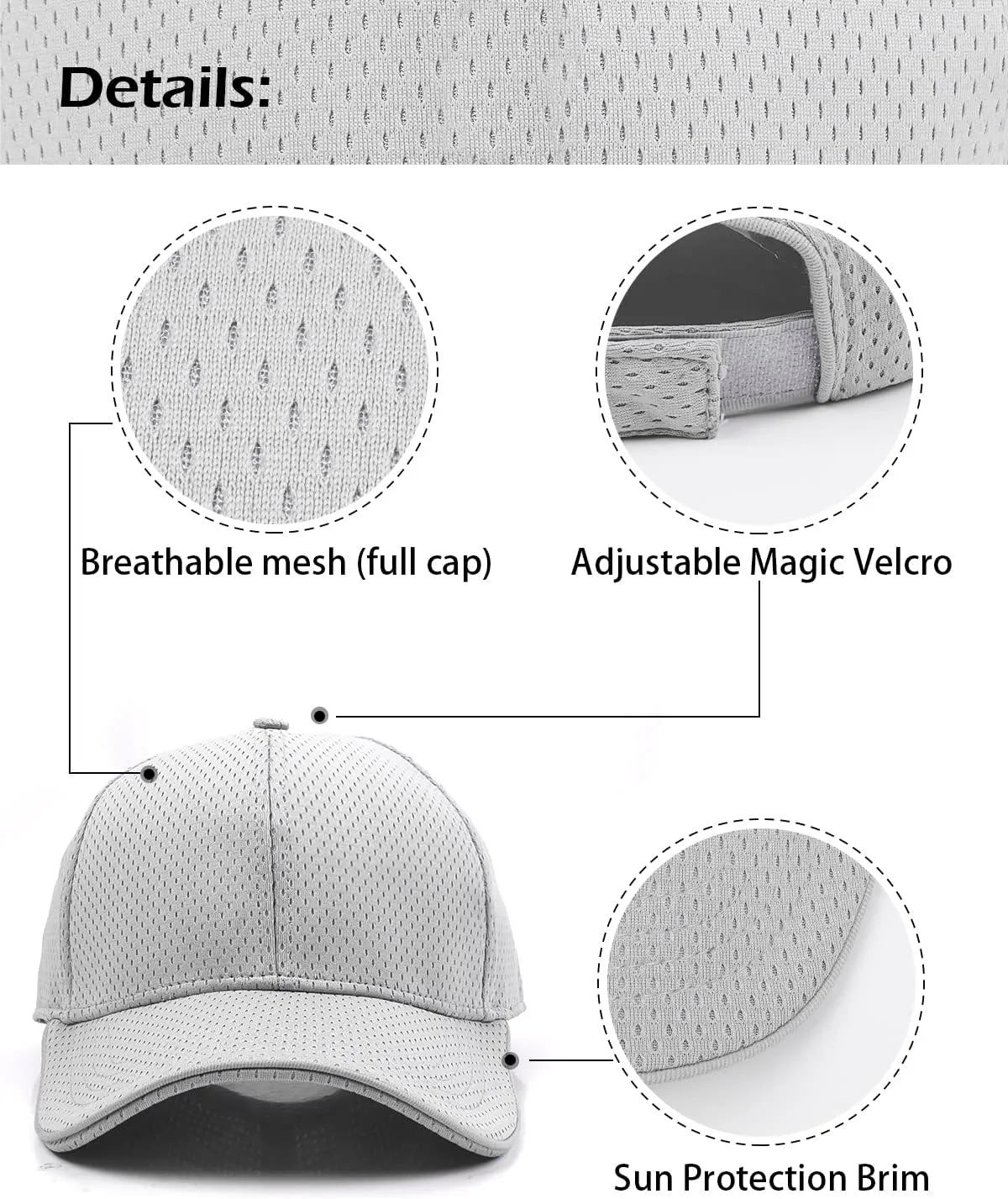 Zylioo XXL Oversize Baseball Mesh Cap,Large Structured Dad Cap,Adjustable Breathable Summer Hat